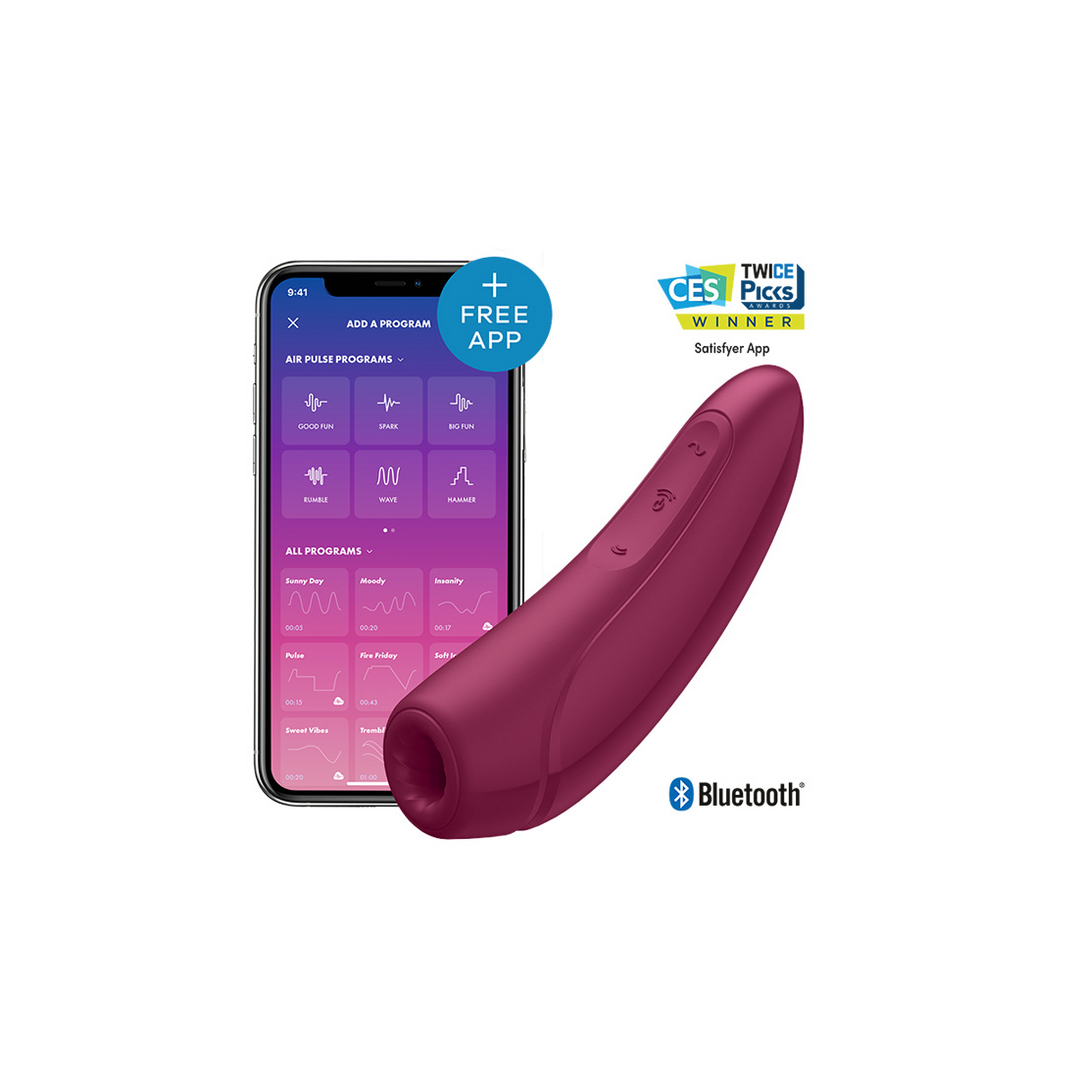 Curvy 1Plus - Air Pulse Stimulator and Vibration - Rose Red Roze - 2